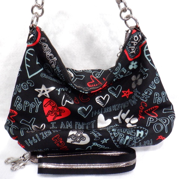 COACH Poppy Graffiti Hobo - Picture 8 of 16
